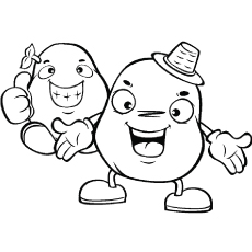 Pommes de terre joyeuses à colorier