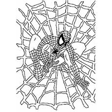 50 coloriages Spiderman 72 Spiderman sur une feuille de calcul de coloriage Web