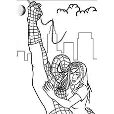 50 coloriages Spiderman 64 Coloriage Spiderman Saving Girl