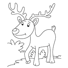 Feuille de coloriage de renne simple
