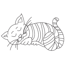 Coloriages - Chaton endormi