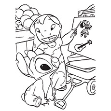 Lilo et Stitch font des expériences de coloration