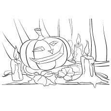 Coloriages de citrouille et bougie