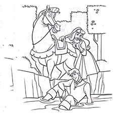 Coloriage de Samson le cheval dans la belle endormie 