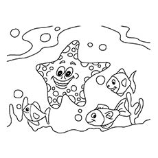 Top 10 coloriages d'étoiles de mer pour vos petits 20 Étoile de mer avec la couleur du poisson à imprimer