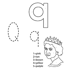 Top 10 des pages à colorier de la lettre Q que votre enfant adorera apprendre et colorier 19 La couleur de la reine