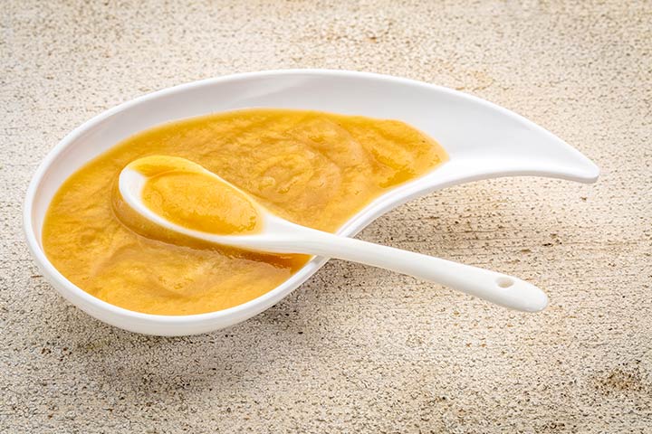Purée de maïs, pommes et patates douces