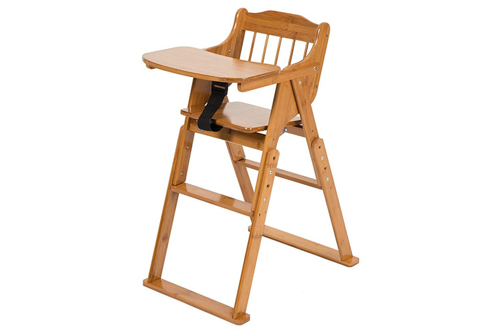 Chaise haute bébé en bois