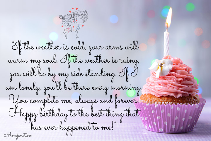 Si le temps est froid, vos bras réchaufferont mon âme - Souhaits d'anniversaire romantiques pour mari