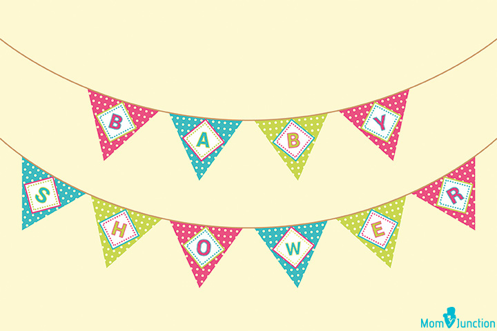 Bannières de fête triangle bébé douche