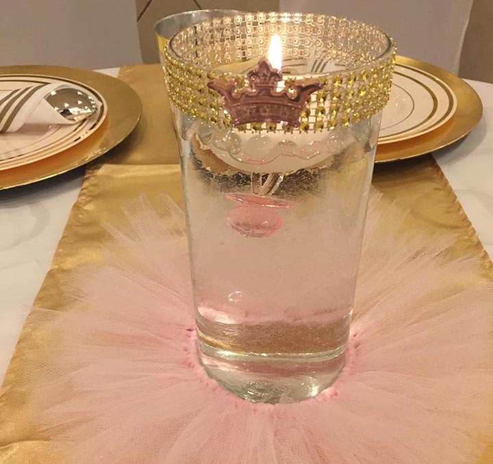 Pièce maîtresse de bougie flottante
