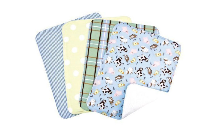 Trend Lab Set de 4 chiffons burp, Baby Barnyard 10