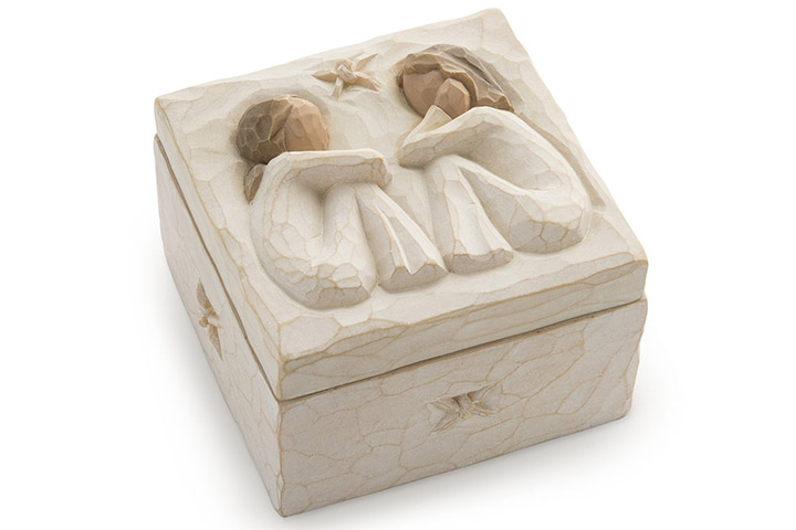 Coffret souvenir sculpté peint à la main de saule