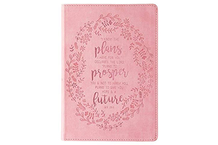 Cadeaux d'art chrétien - Journal rose en fausse fourrure