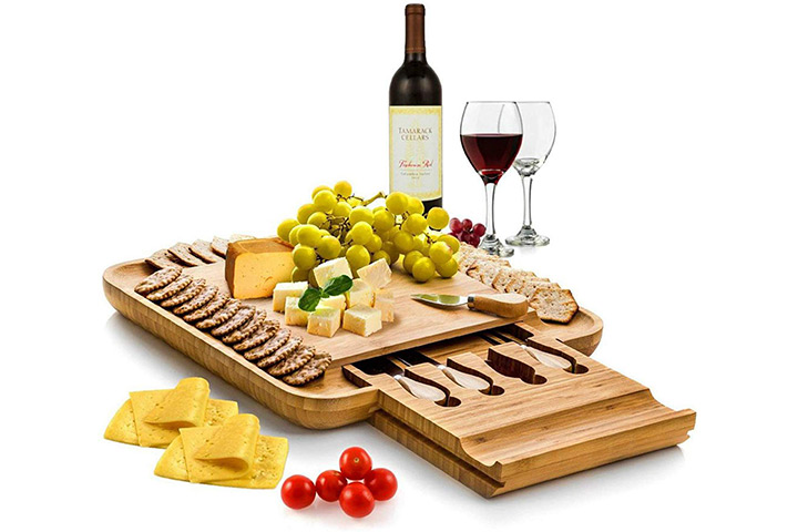 Ensemble de planche et couteau à fromage Bambusi