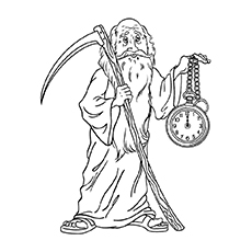 Père avec horloge du nouvel an imprimable en couleur