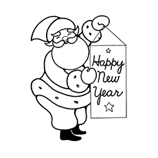 Santa souhaitant une image couleur bonne année
