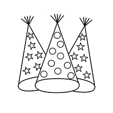 Coloriage - Chapeau de fête du nouvel an