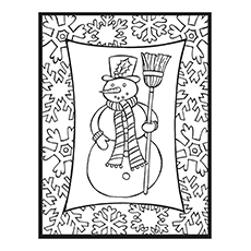 Bonhomme de neige coloré et flocon de neige
