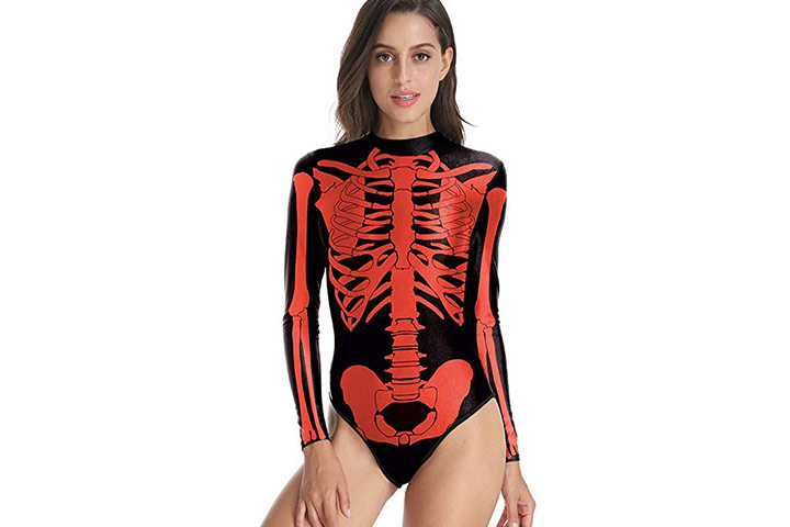 Coloré Cosplayer Squelette Maillots Une Pièce Nouveauté Étrange