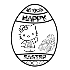 25 superbes pages à colorier d'oeufs de Pâques que votre enfant adorera colorier 28 Coloriage de Hello Kitty pour Pâques