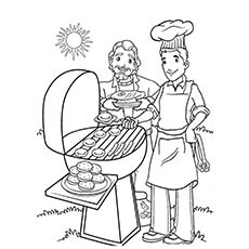 Coloriages de barbecue pendant l'été