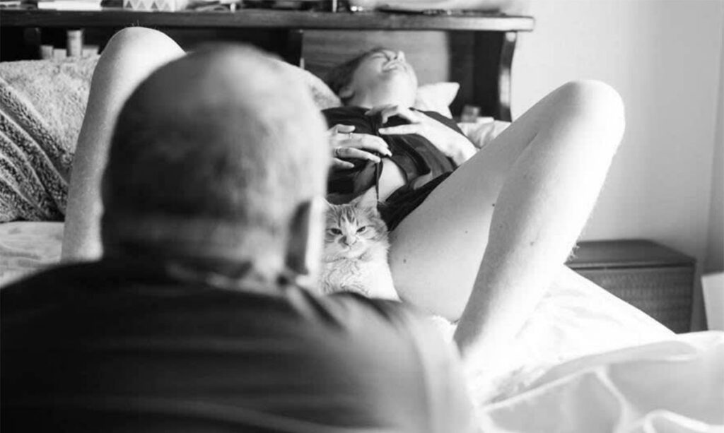 Couple recrée une séance photo de naissance avec un chaton adopté 5 Couple recrée une séance photo de naissance avec un chaton adopté