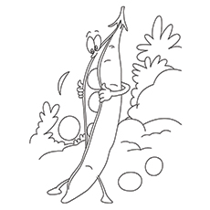 Coloriage de pois - pois de dessin animé