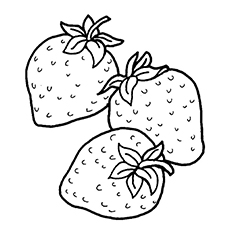 Trois fraises à colorier