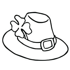 Top 20 coloriages de trèfle à quatre feuilles pour les tout-petits 22 L'élégant chapeau trèfle à quatre feuilles