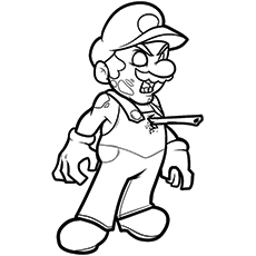 Les 20 meilleures pages de coloriage de zombies pour vos enfants 22 Mario comme coloriage zombie