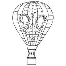 Coloriages Montgolfière Avec Conception De Visage