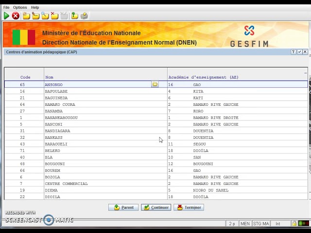 liste des cap