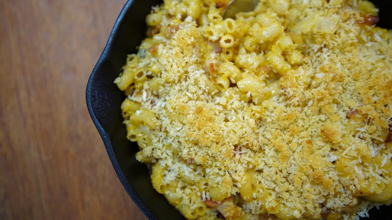pasta med ädelost och bacon