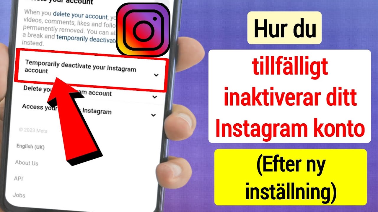 inaktivera konto instagram