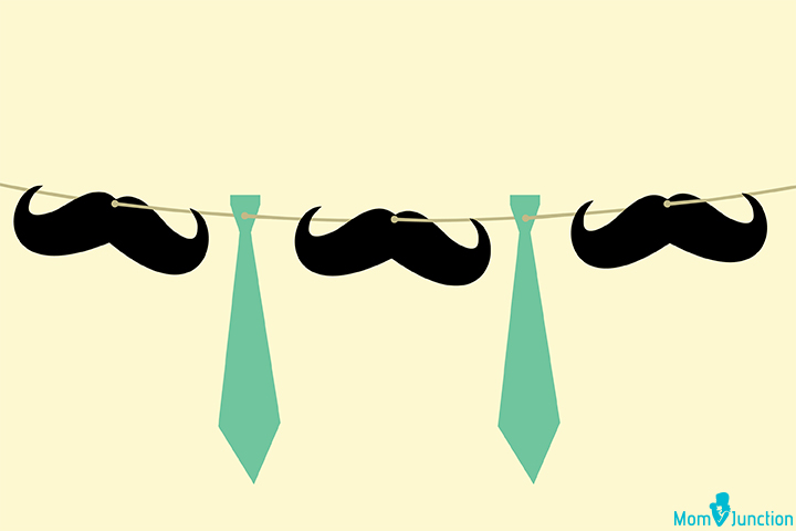 Banner Schnurrbart und Krawatte für Babyparty-Party