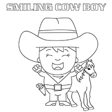 Malvorlagen für den lächelnden Cowboy-16