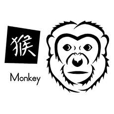 Chinesisches Neujahr Malvorlagen - Jahr des Affen