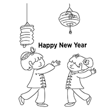 Kinder feiern chinesisches Neujahr