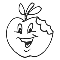 Malvorlagen halb gegessener Apfel 
