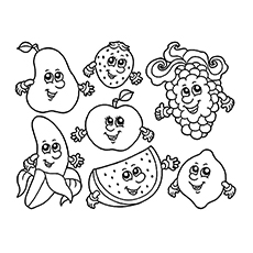 Malvorlagen von Früchten mit unterschiedlichen Gesichtern 