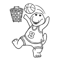 Barney spielt Basketball Färbung