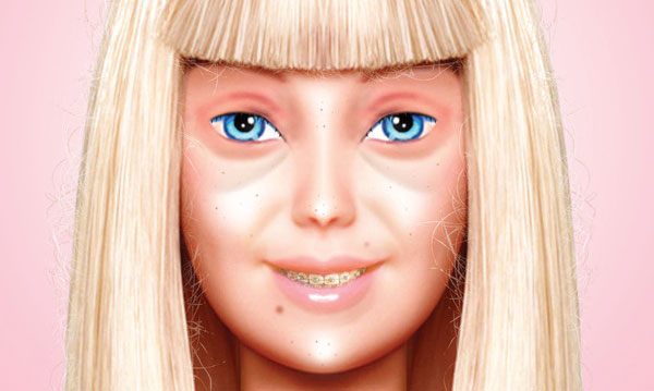 Foto von 'Natural' Barbie zeigt Puppe mit Akne, kein Make-up