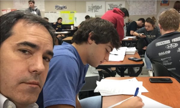 Texas Dad Sits in on Son’s Physics Class, Becomes Internet Hero