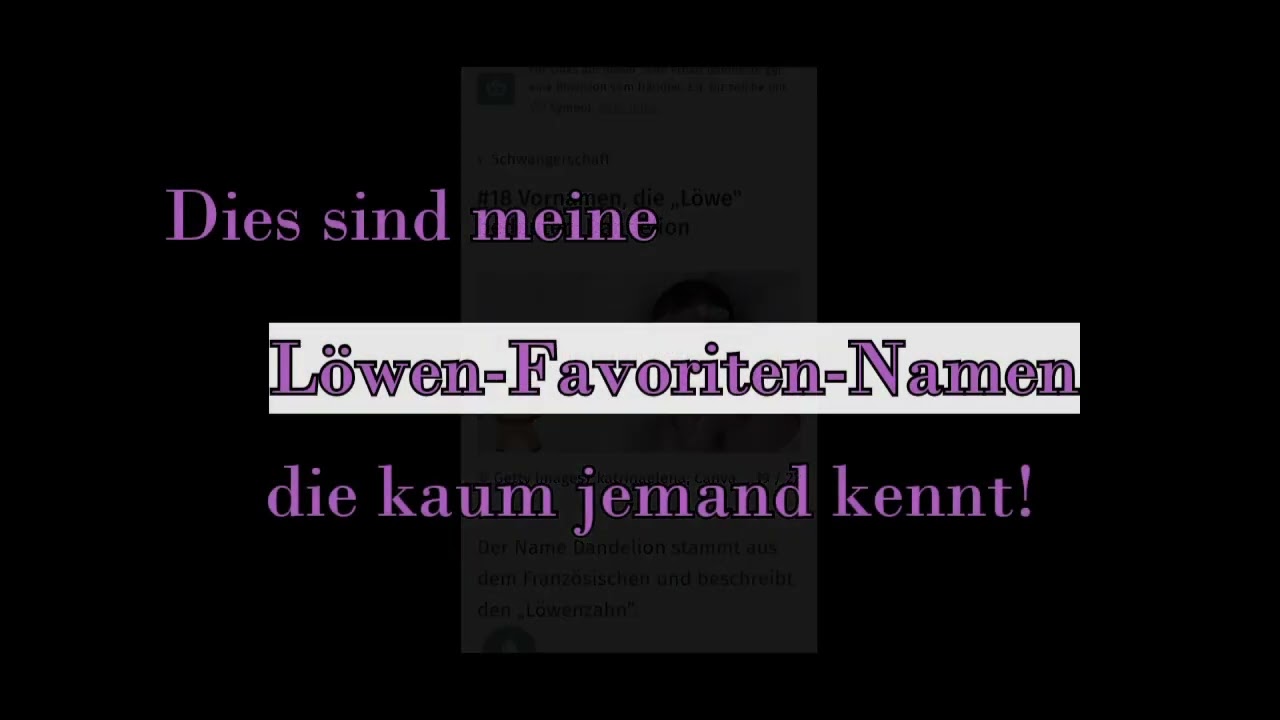 schöne löwen namen