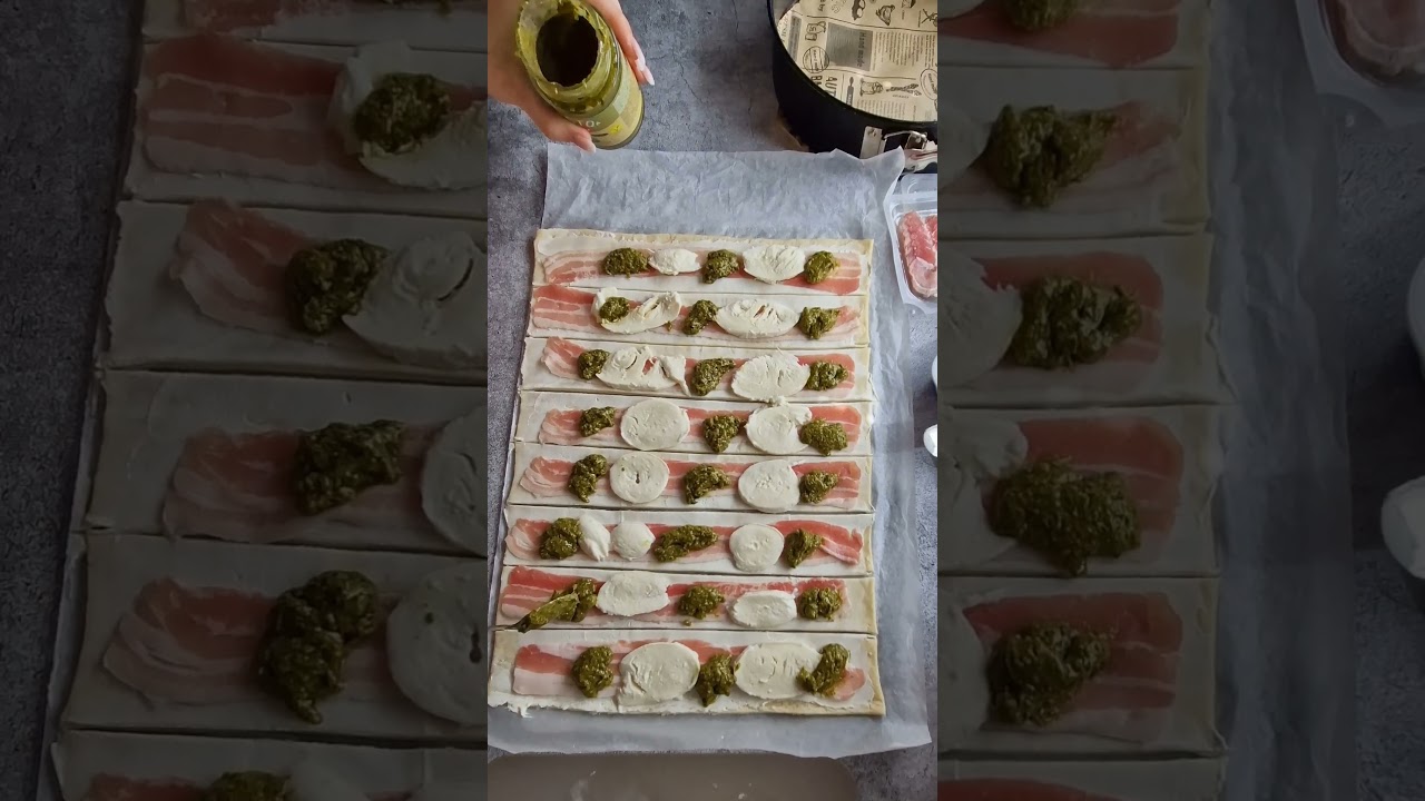 pizza mit pesto und mozzarella