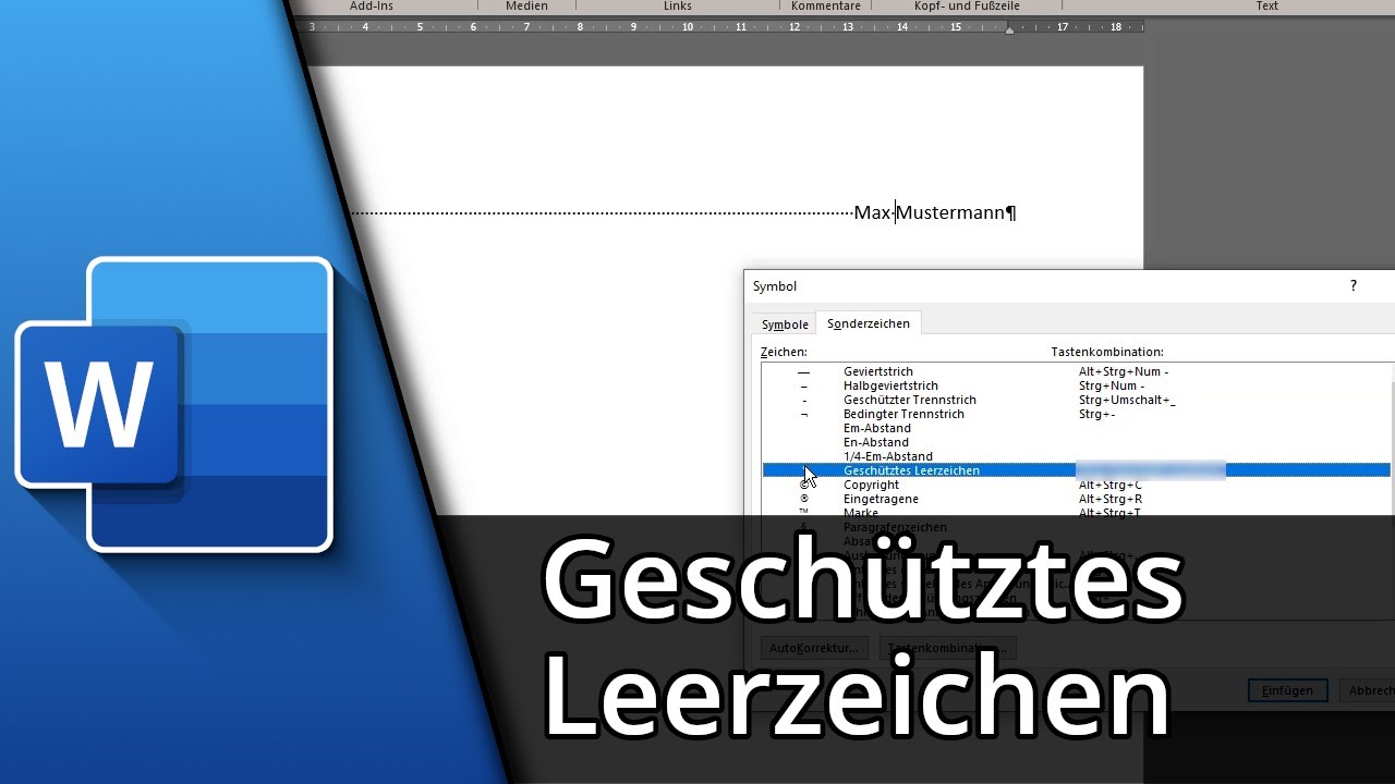 geschütztes leerzeichen word